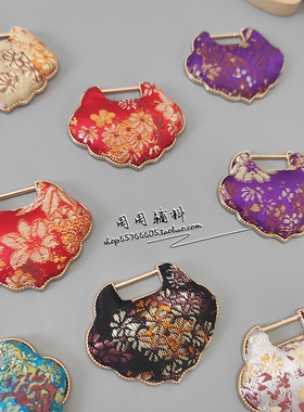 东方美学宋锦如意锁项链挂饰成品