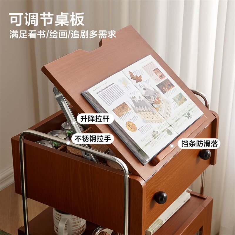 政府补贴全友家居中古风小推车客厅移动储物边几卧室床头柜零食桌,淘宝优惠券,粉丝福利购,淘宝优惠卷