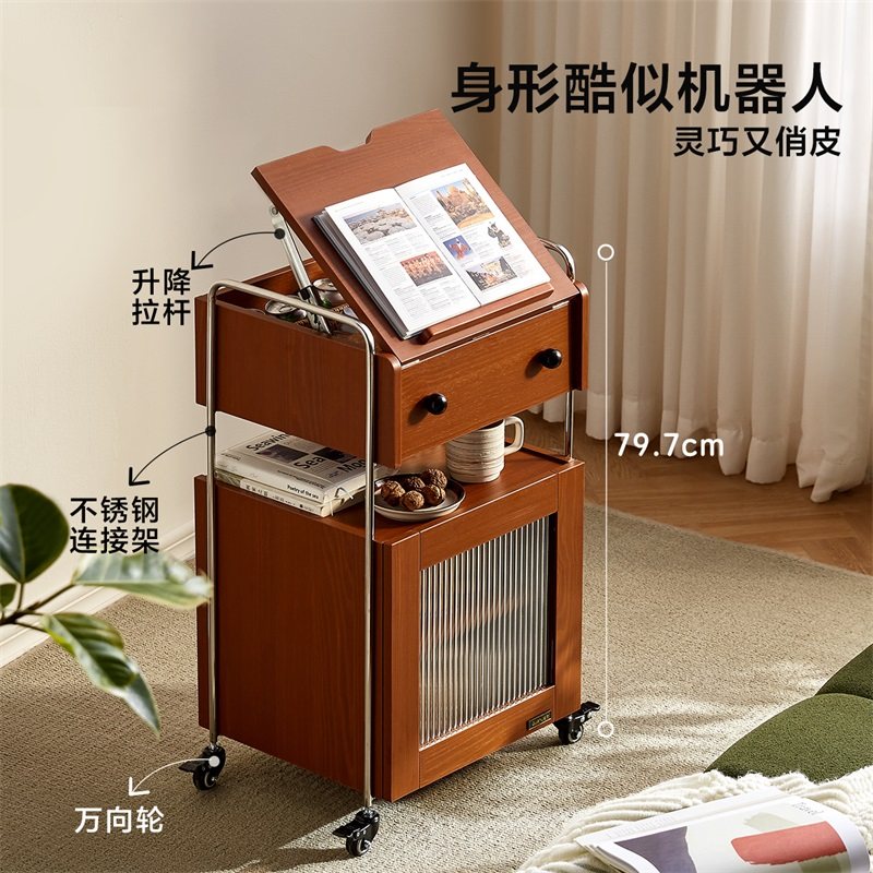 政府补贴全友家居中古风小推车客厅移动储物边几卧室床头柜零食桌,淘宝优惠券,粉丝福利购,淘宝优惠卷