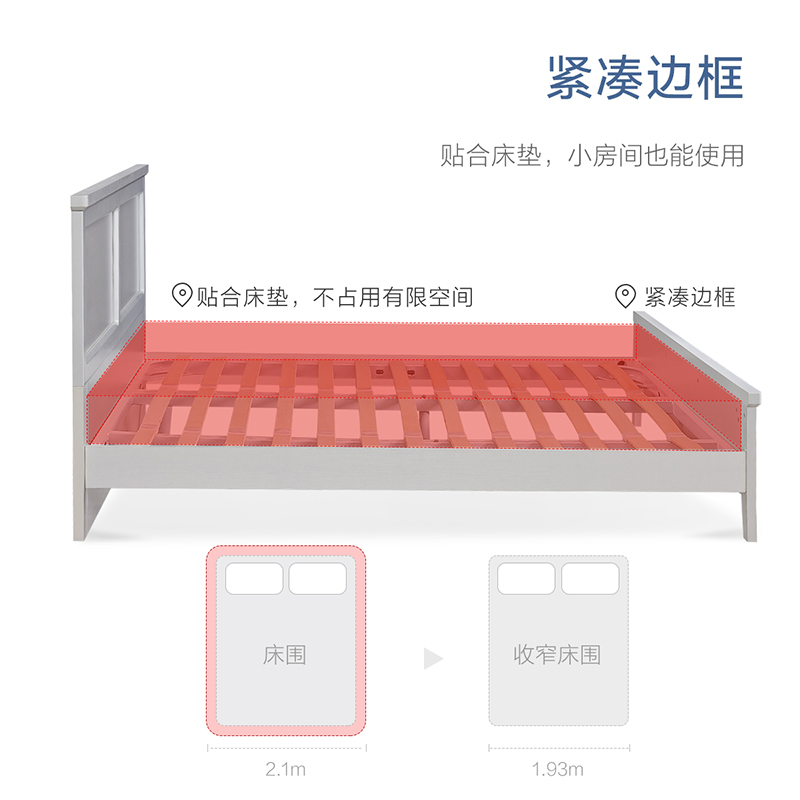 【立即抢购】全友家居板式双人床北欧田园主卧高箱储物床卧室家具 - 图3