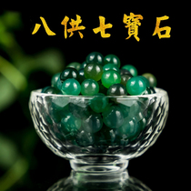 Tibetan accessories for Buddhist foundations Seven precious stones for Manza dress Tibetan natural green round agate (50g)