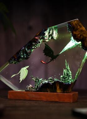 树脂灯Resin Lamp Anime桌面装饰摆件Toothless光之怒生日礼物