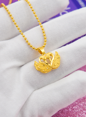 天鹅韩版学生百搭网红仿黄金吊坠