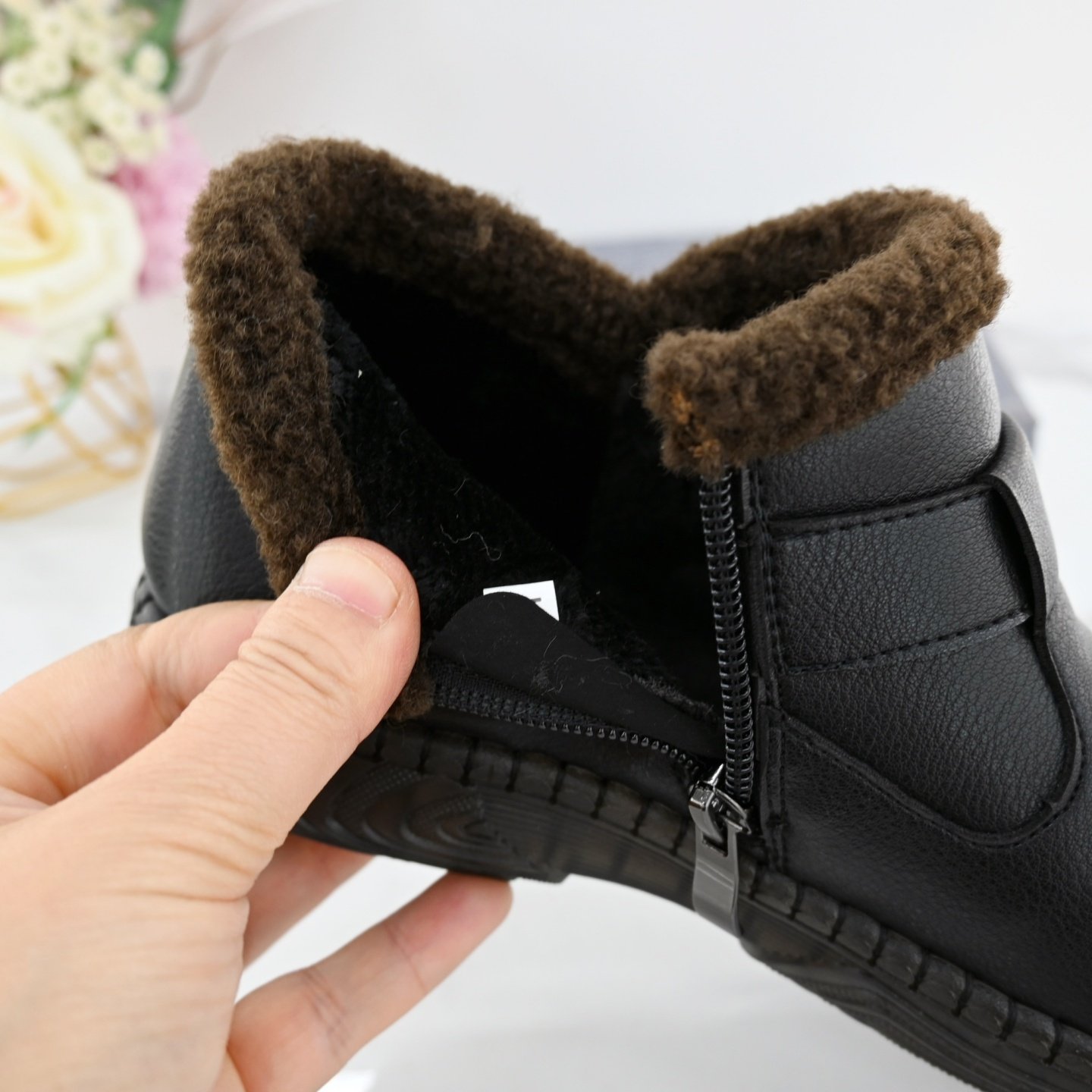 冬老北京仿皮面棉鞋加绒保暖老人妈妈鞋防滑牛筋软底拉链复古棉靴,淘宝优惠券,粉丝福利购,淘宝优惠卷