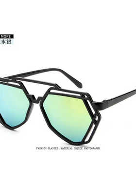 太阳镜潮韩版复古镂空多边形墨镜