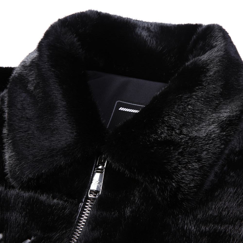哥宾尼男士仿水貂毛皮草外套冬季加厚保暖翻领拉链金貂绒夹克商务,淘宝优惠券,粉丝福利购,淘宝优惠卷