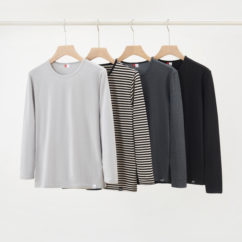 M发热heatt*面料U家基础款多舒暖男女款圆领保暖打底上装长袖磨毛 - 图0