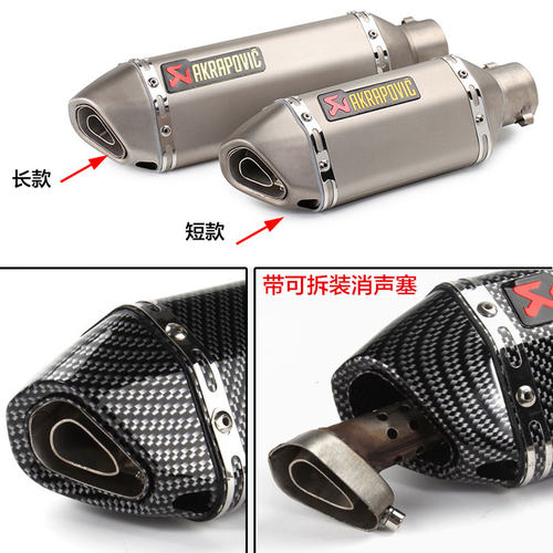 摩托车改装排气管赛车声浪小六角黄龙600春风忍者天蝎标尾段通用 - 图3