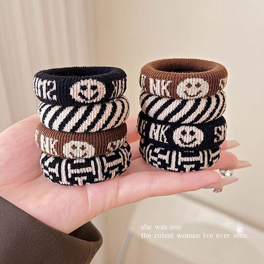 High elastic headband literary retro hair tie high ponytail