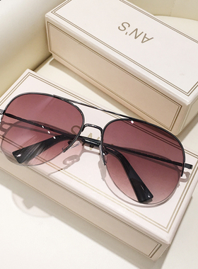 蛤蟆镜茶色半框男士开车情侣黑超