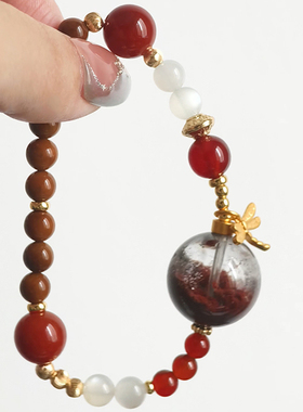 天然红幽灵库克南红手串