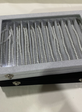 新款绒布项链收纳盒大容量防尘长手链珠子饰品粗项链首饰盒展示盘