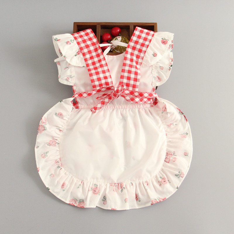 Baby girl princess blouse eating clothes waterproof pure cotton