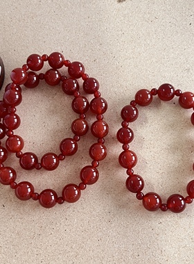 许我耀眼许妍露思同款天然红玛瑙双层叠戴手链女红色高级感百搭