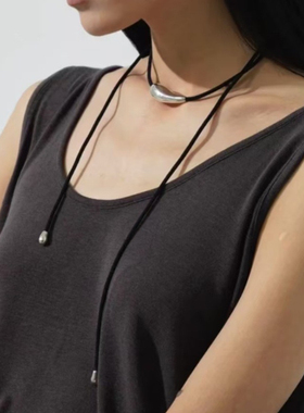 董洁同款水滴项链女小众设计高级感米兰丝线绳锁骨链秋冬毛衣链