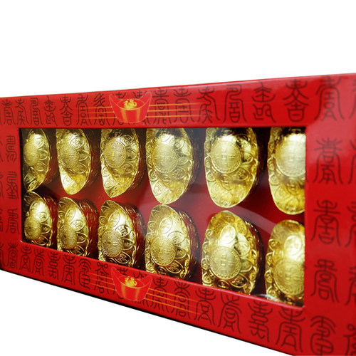 合金元宝12个整盒装金砖金条家居店铺招财聚财 供奉用品 缺金摆件 - 图3