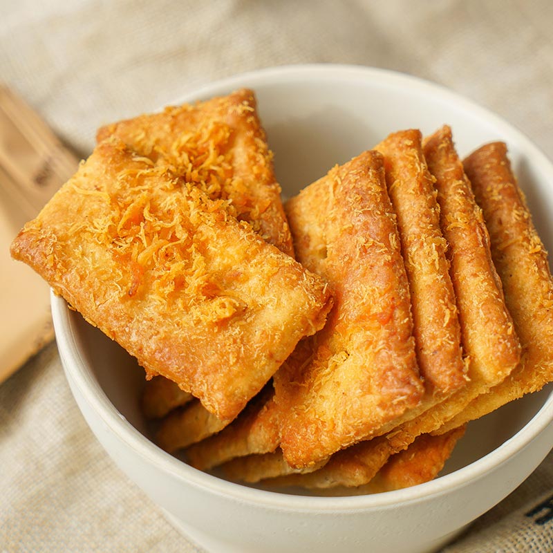 肉松脆 海盐味芝士味肉松薄饼 咸香可口 下午茶饼干零食 等一味 - 图1