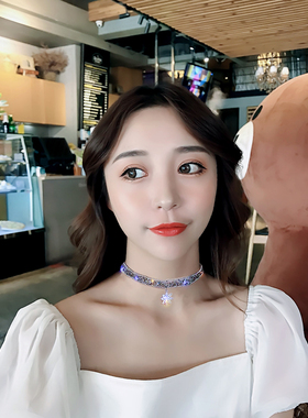 冰花甜美饰品钛钢不褪色吊坠项链