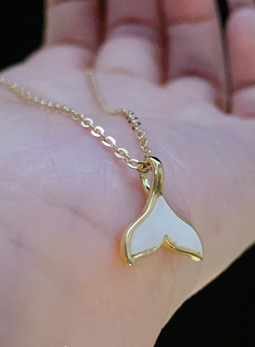 简约高级鱼尾吊坠项链