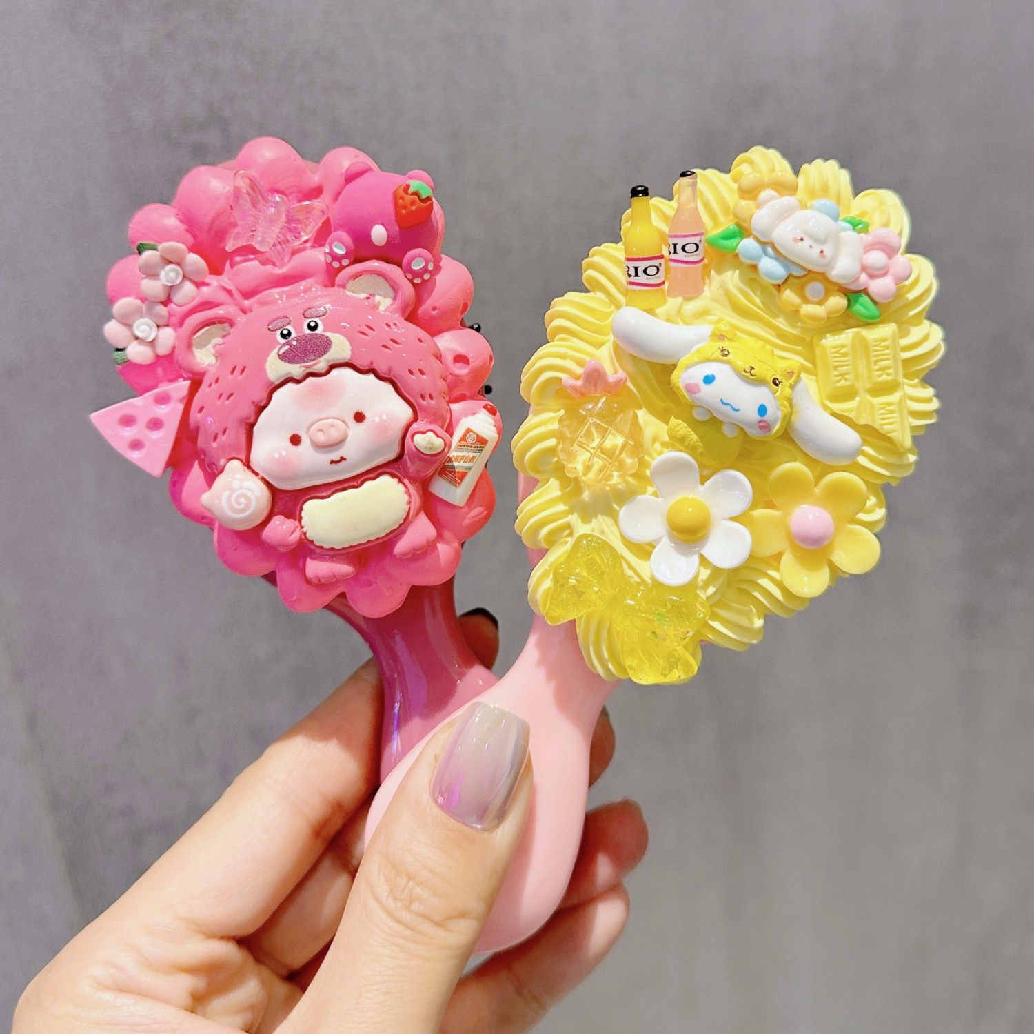 diy卡通公仔气垫梳卷发梳奶油胶手工制作材料包套装树脂小配件,淘宝优惠券,粉丝福利购,淘宝优惠卷