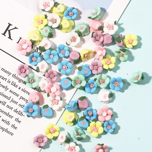 仿真陶瓷花小花diy手机壳仿真奶油胶材料包手工滴胶制作树脂配件 - 图3
