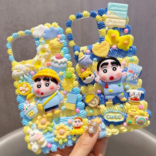 新款奶油胶手机壳diy材料包手工制作天使树脂小饰品配件公仔套装 - 图3