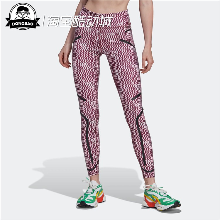 7月adidas阿迪达斯TIGH PRINT 女子休闲运动紧身裤HI6046/HG6885 - 图1