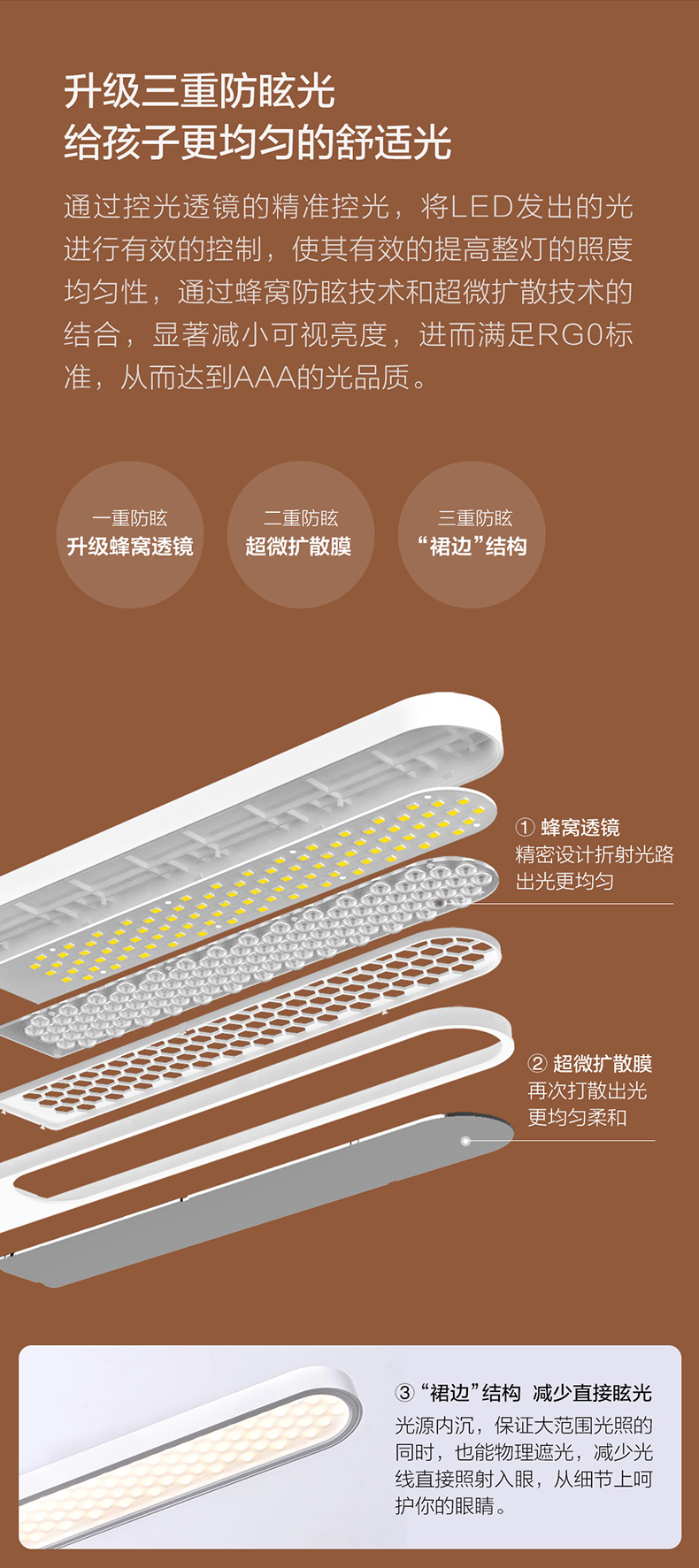 欧普AAA级护眼灯台灯led儿童学习护眼书桌学生宿舍寝室阅读卧室 - 图3