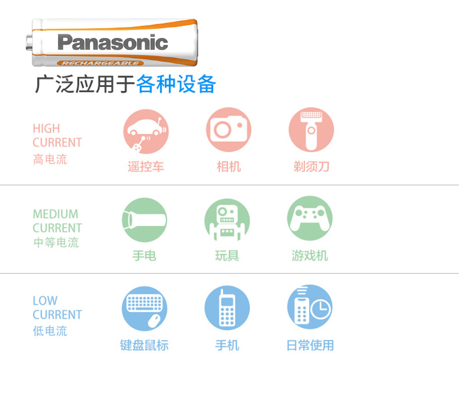 松下5号7号充电电池五号七号橙色高性能玩具遥控器闪光灯相机无线KTV话筒麦克风1.2v大容量镍氢充电电池-图2