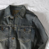 Spring and Autumn Lapel Distressed Denim Jacket