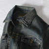Spring and Autumn Lapel Distressed Denim Jacket