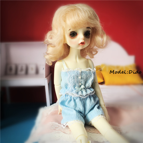 特体尺寸定制小布BJD6分8分ob娃娃衣服睡衣吊带短裤套装 - 图1
