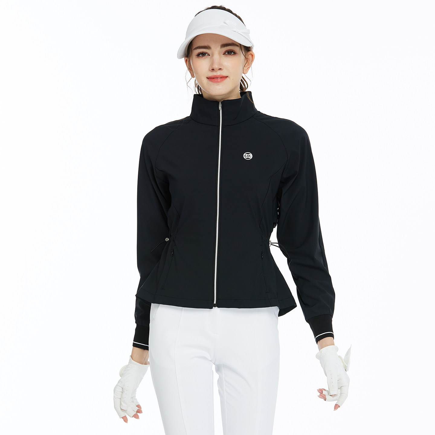 BG新款高尔夫外套女上衣秋冬高领薄款防风防泼水拉绳女士长袖风衣,淘宝优惠券,粉丝福利购,淘宝优惠卷