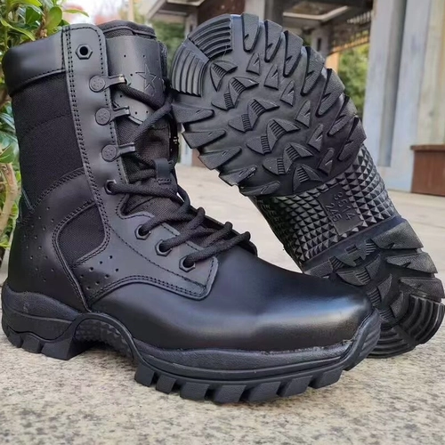 Черные сверхлегкие сапоги, водонепроницаемый кожаный высокий пирсинг, спортивная обувь с молнией