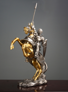 骑马武士人物欧式风领导大摆件