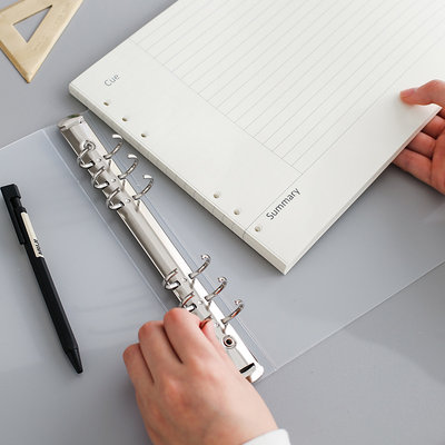亚利联合原创设计b5 简约小清新a4横式6孔5mm方格活页本金属夹网格本笔记本记事本大本子5r康奈尔 虎窝淘