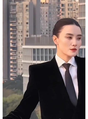 宋佳同款黑色质感免打结领带