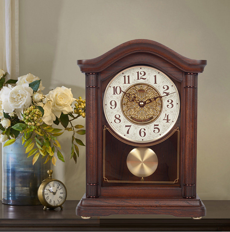 正品金钟宝进口水曲柳实木座钟复古台钟客厅静音坐钟摆钟报时钟表,淘宝优惠券,粉丝福利购,淘宝优惠卷