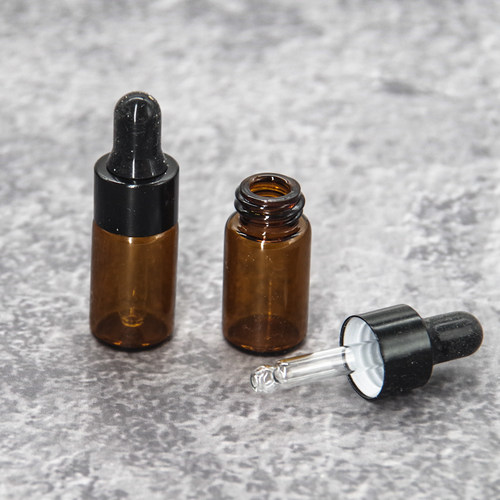 【5个装】茶色1Ml/2ml/3ml小样精油滴管瓶药油精华液试用装空瓶 - 图0