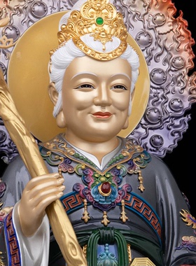 黄铜彩绘黑老太太神像堂口供奉黑妈妈佛像摆件铁刹山黑奶奶像祝福