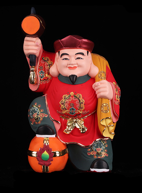 大黑天财神像招财摆件护法神财神树脂居家大黑天佛像