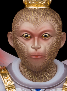 汉白玉齐天大圣神像旗开得胜花果山孙大圣美猴王家用精美桌面摆件