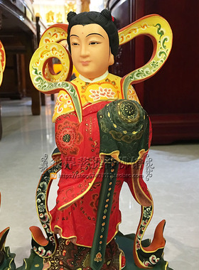 善财童子木雕彩绘观音菩萨佛像