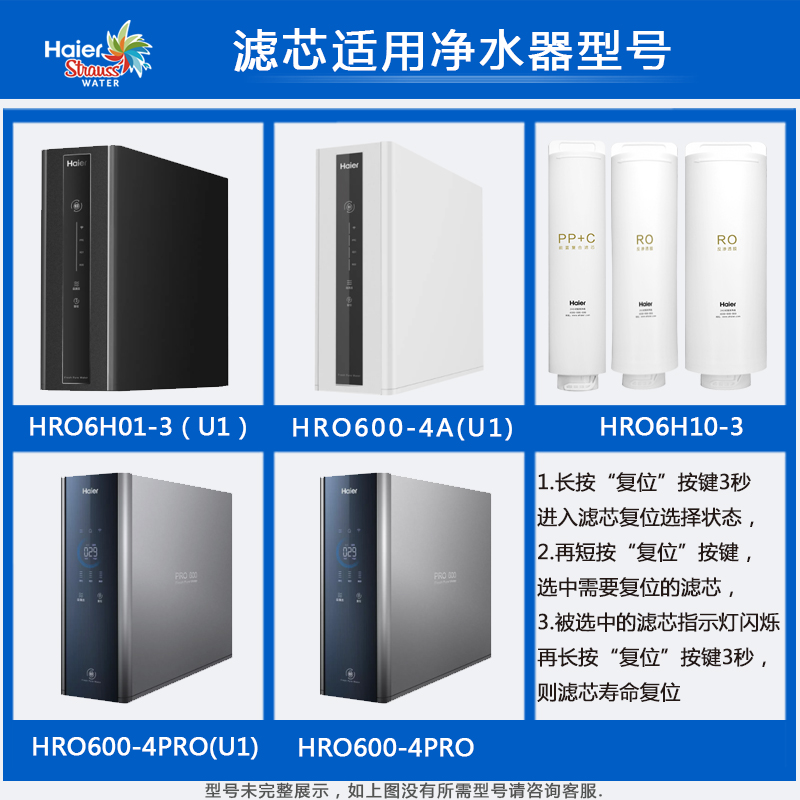 海尔净水机器HRO6H01-3/600-4PRO 600-4A(U1)过滤芯PPC RO12通用 - 图0