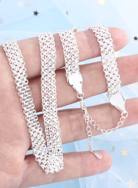 钛钢日韩风银链子送男女友礼物