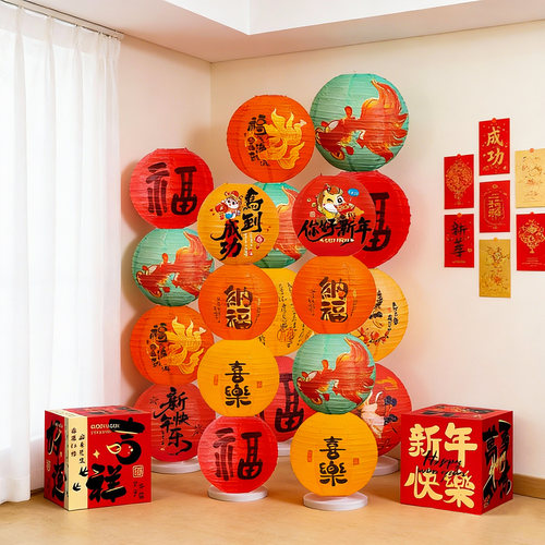春节装饰坐炮摆件炮竹布置道具剪纸爆竹新年节长筒炮仗鞭炮桶礼炮 - 图2
