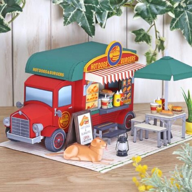 DIY cottage burger ice cream car shop scene