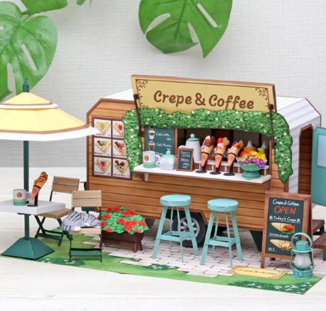 DIY cottage burger ice cream car shop scene