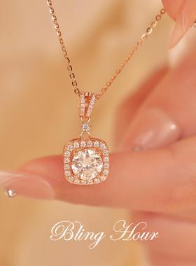 S925银莫桑石欧美锁骨链