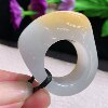 Yf real shot 40.8*19*13.6 special 21.8mm inner diameter three-color Burmese jade A-grade exquisitely carved ring